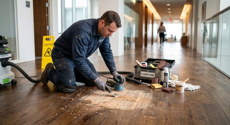 Our team working on Wood Floor Service projects in Rockwall, TX
