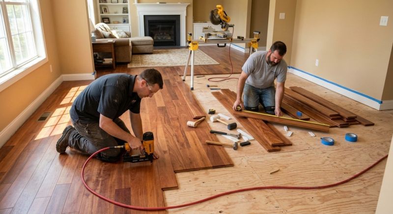 Cherry Floor Installation in Forney, TX