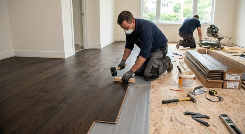Dark Wood Floor Installation in Rockwall, TX