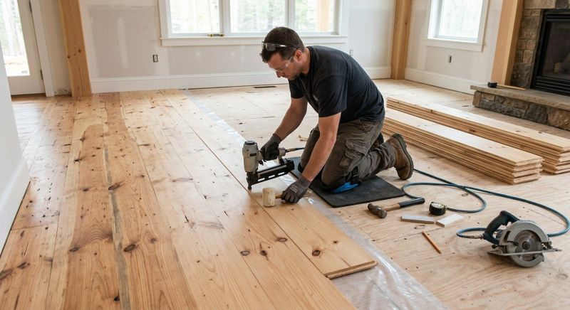 Pine Floor Installation in Rockwall, TX